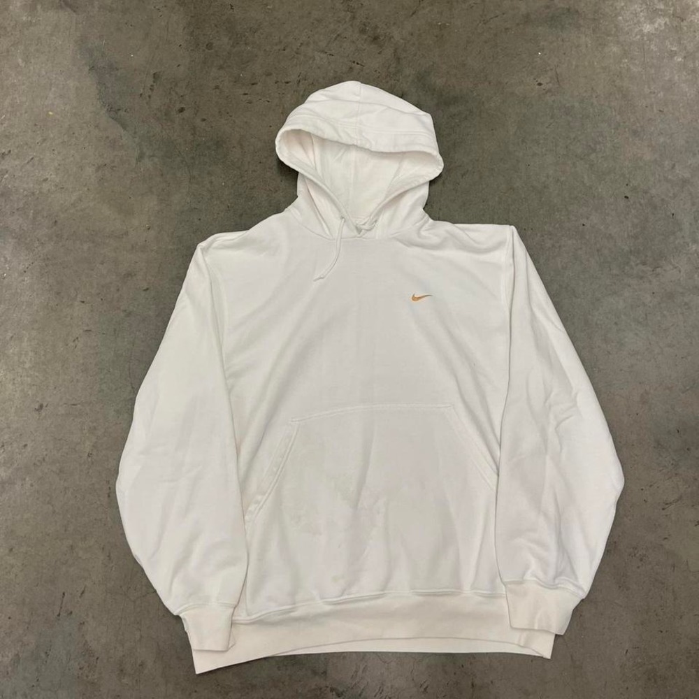 Vintage Y2K distressed‎ Nike silver bar tag white oversized boxy hoodie